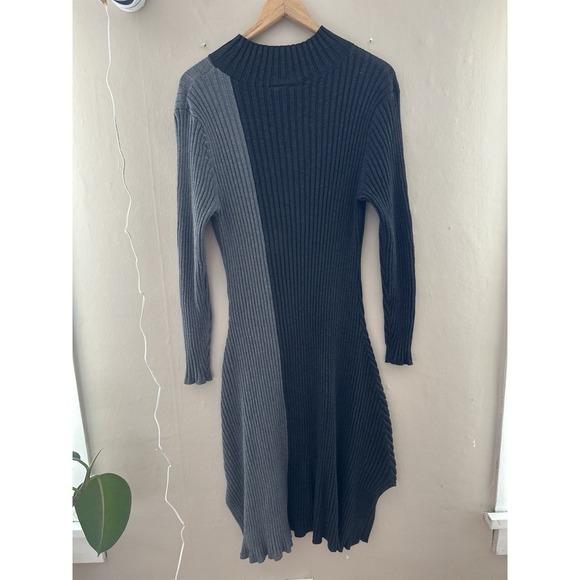 Lane Bryant Womens Fitted Sweater Dress Size 22/24 Black Colorblock Office - Picture 3 of 8